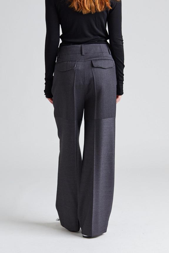 Victoria Beckham Pocket Detail Panelled Trouser Charcoal